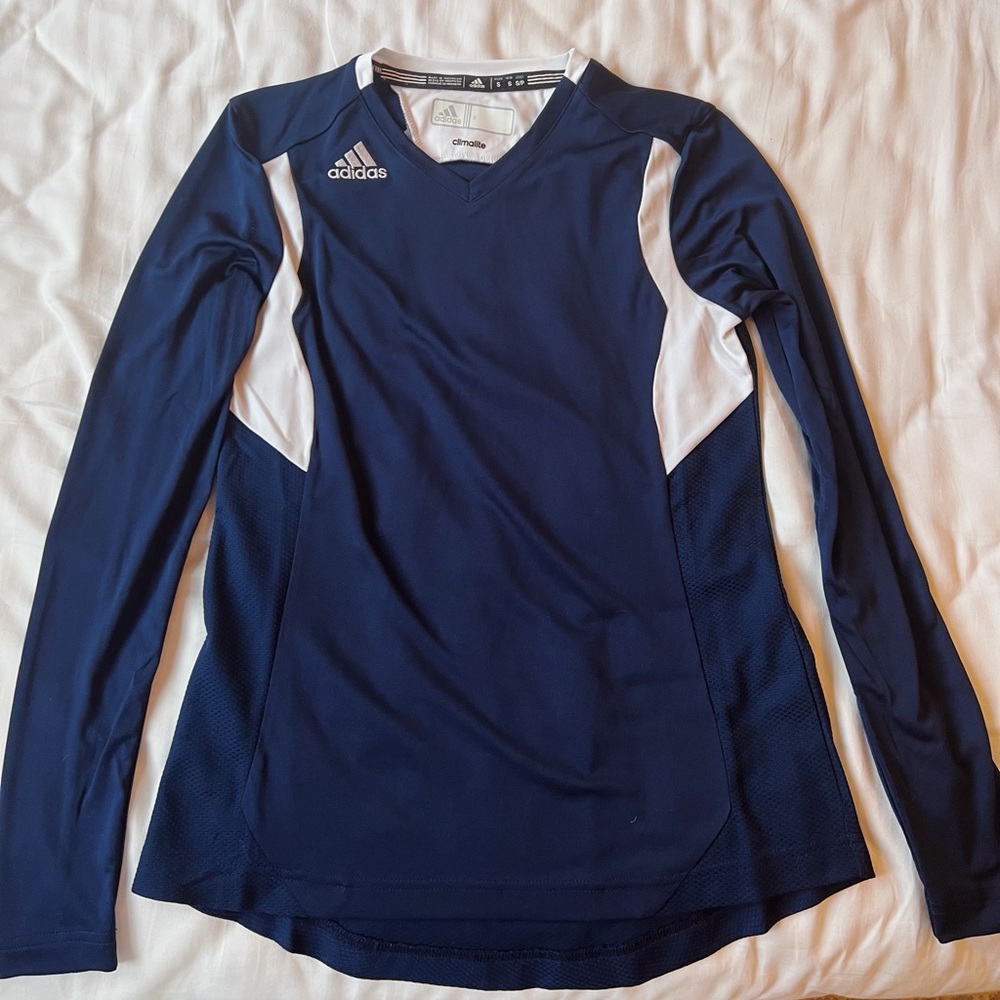 Adidas Climalite Long Sleeve Shirt, Navy Blue